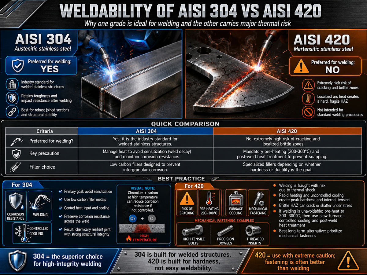 weldability of 304 steel and 420 steel compared weldability-of-304-steel-and-420-steel-compared