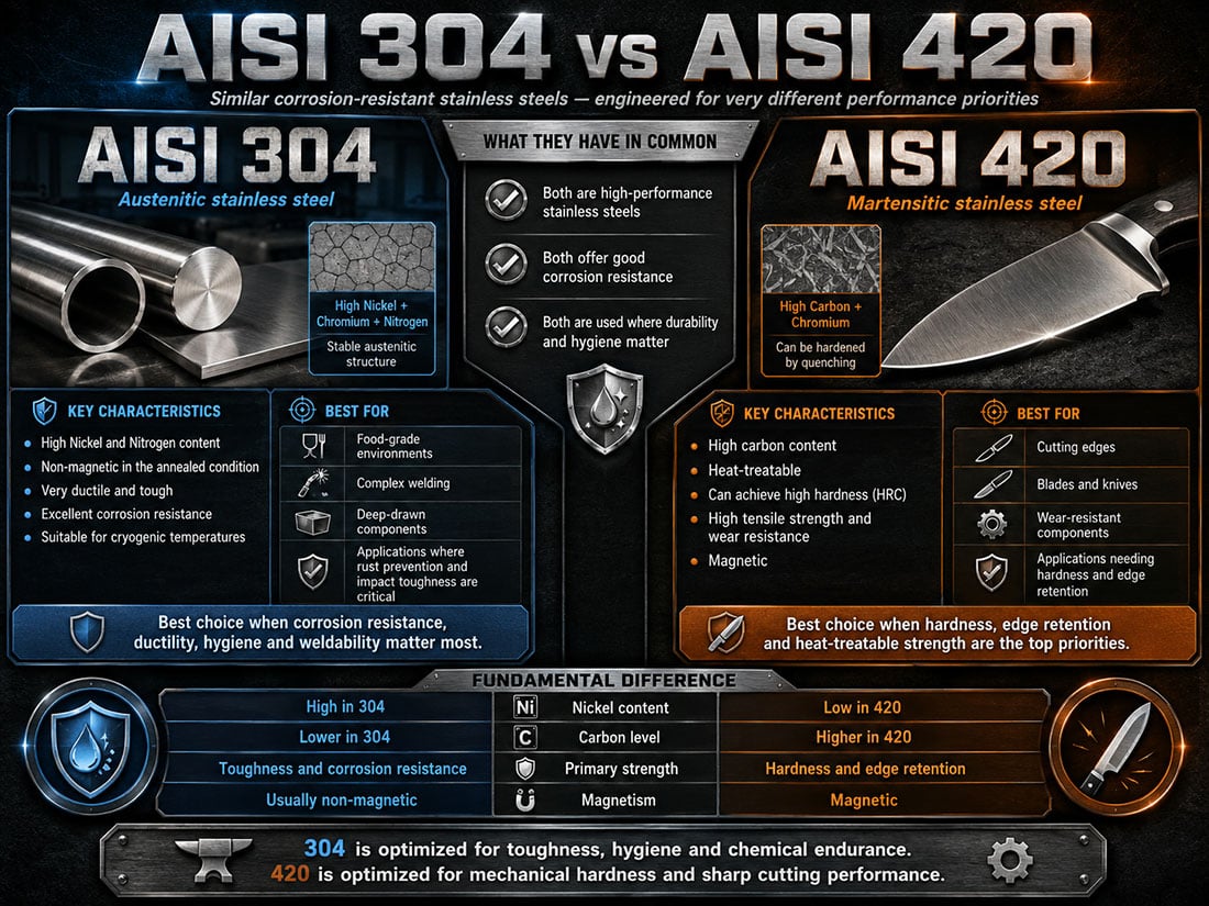 similarities and differences 304 vs 420 steel similarities-differences-304-vs-420-steel
