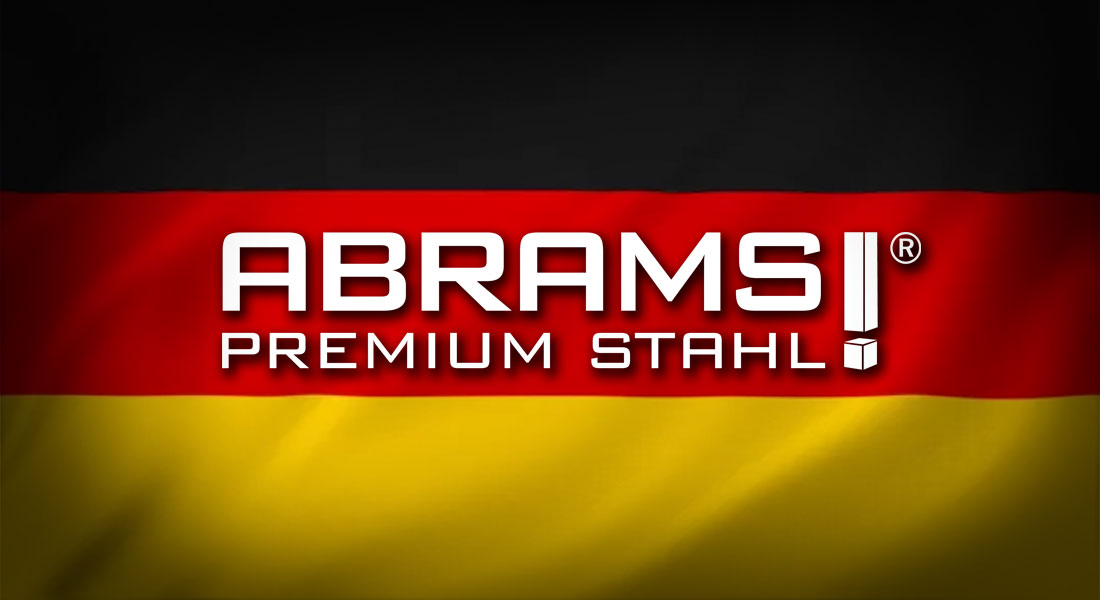 german flag with abrams logo on top