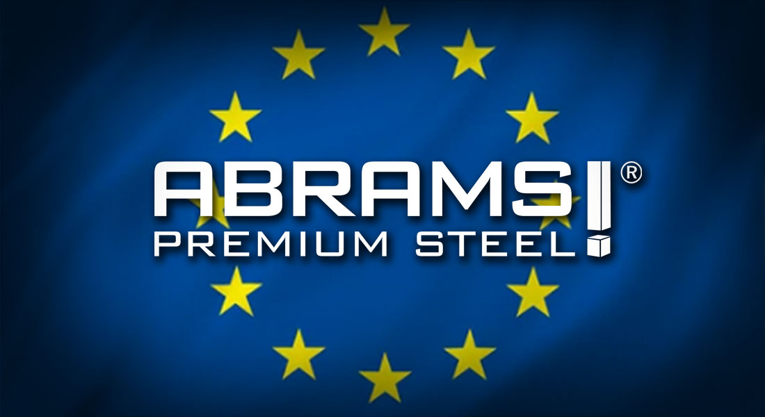 European flag with abrams logo on top