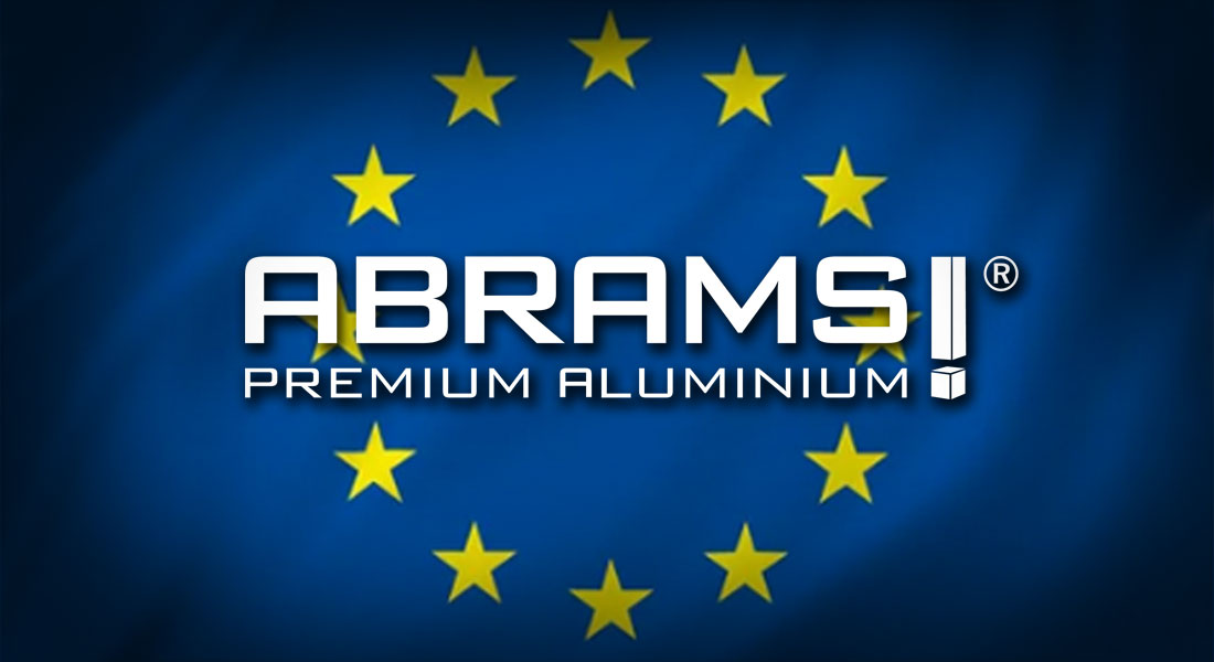 European flag with abrams logo on top