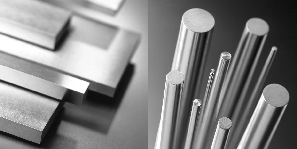 two images of flat and round steel