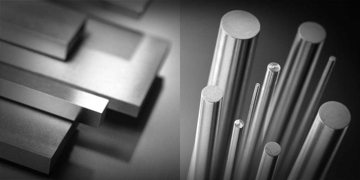 two images with flat steel and round steel